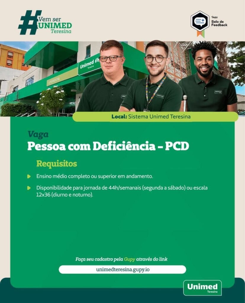 Vaga de emprego para PCD