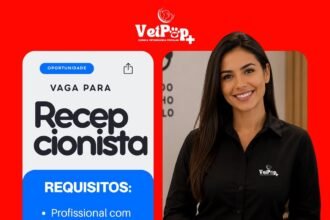 Vaga de emprego para Recepcionista