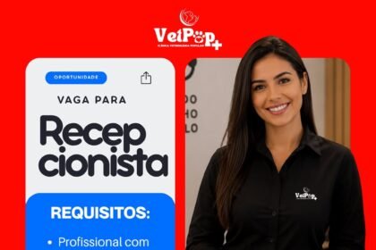 Vaga de emprego para Recepcionista