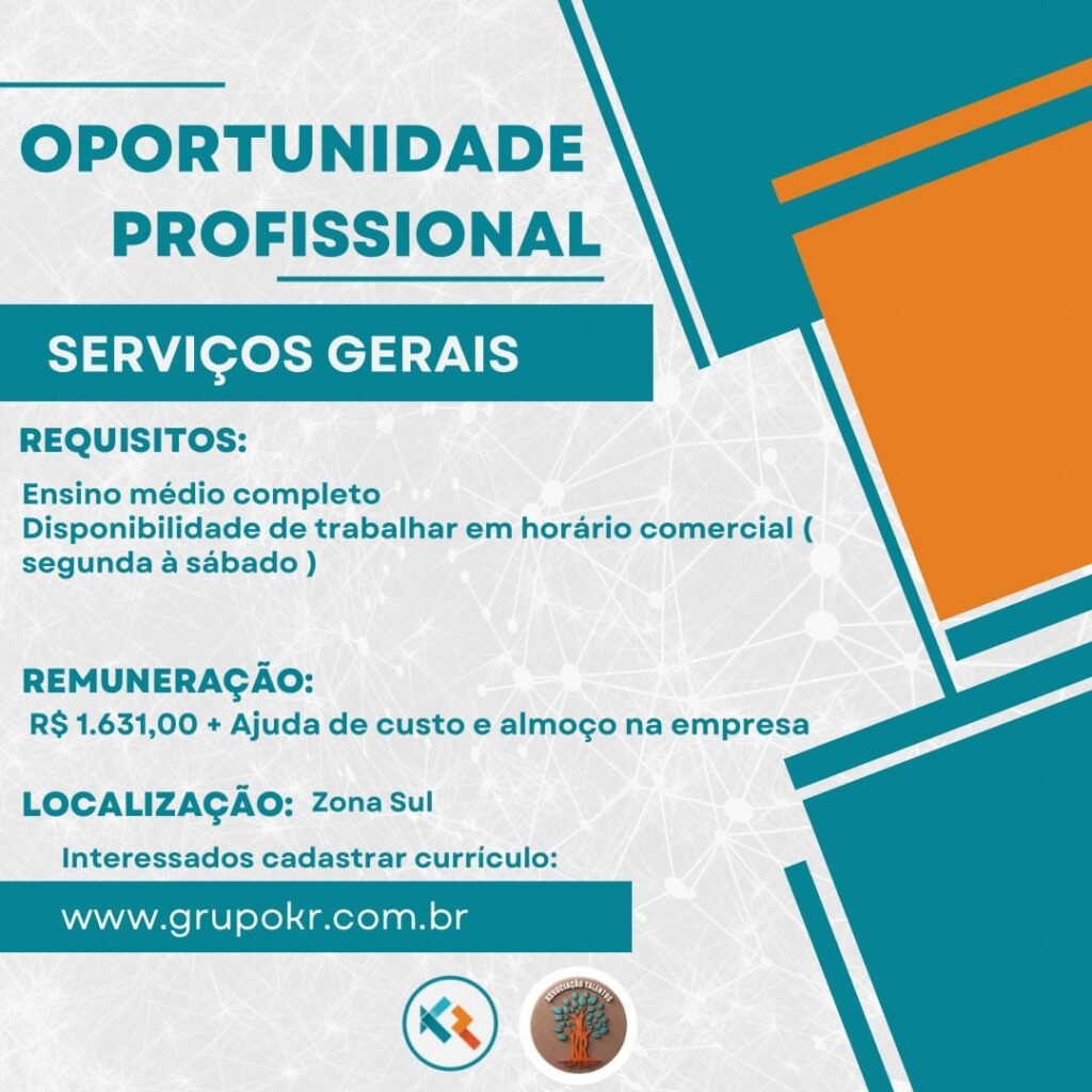Vaga de emprego para Serviços Gerais
