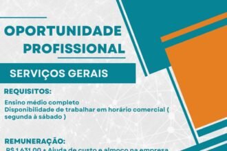 Vaga de emprego para Serviços Gerais