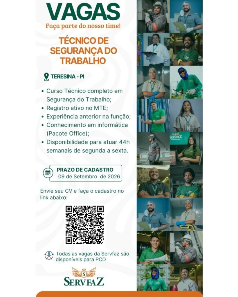 Vaga de emprego para Téc. de Segurança do Trabalho
