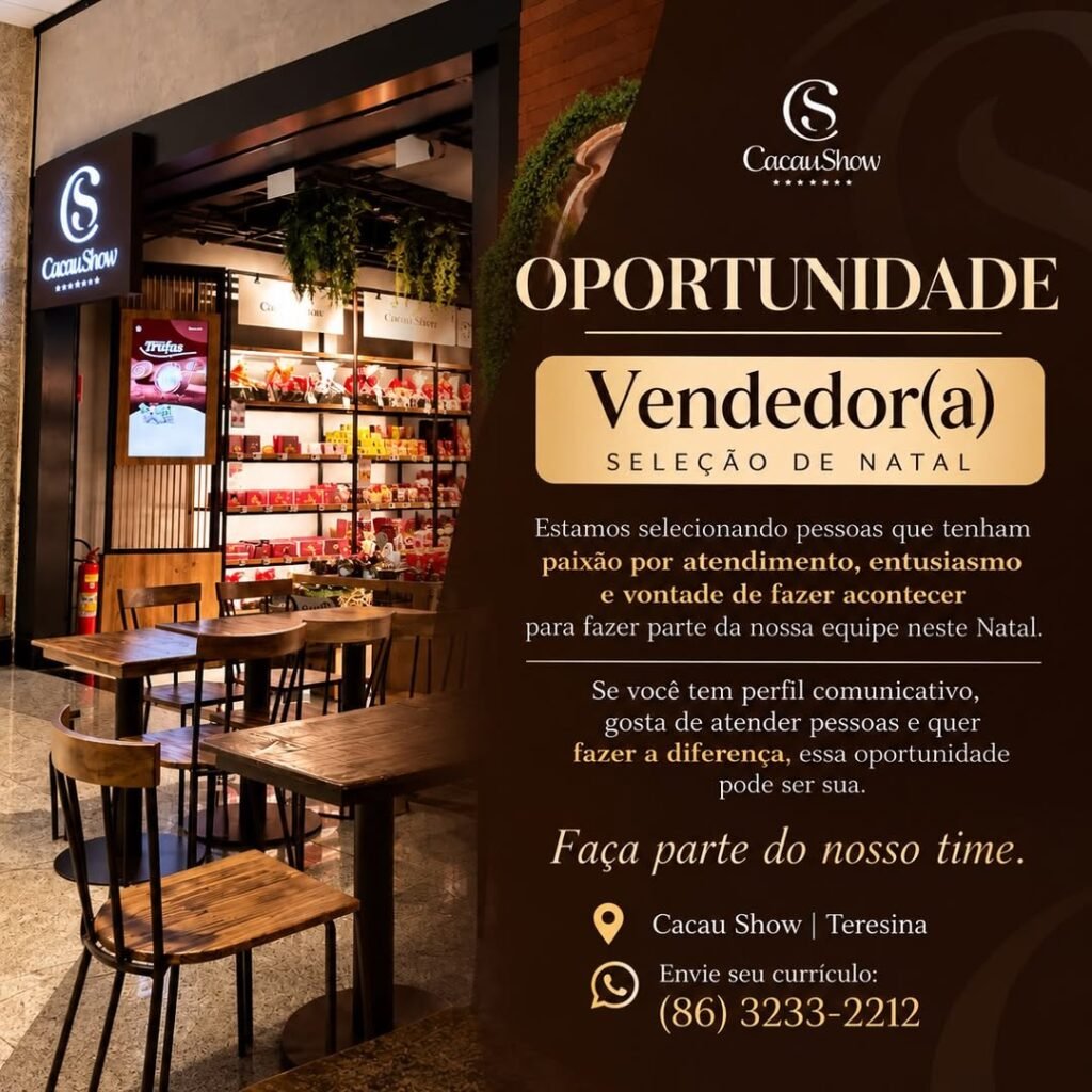 Vaga de emprego para Vendedor(a)