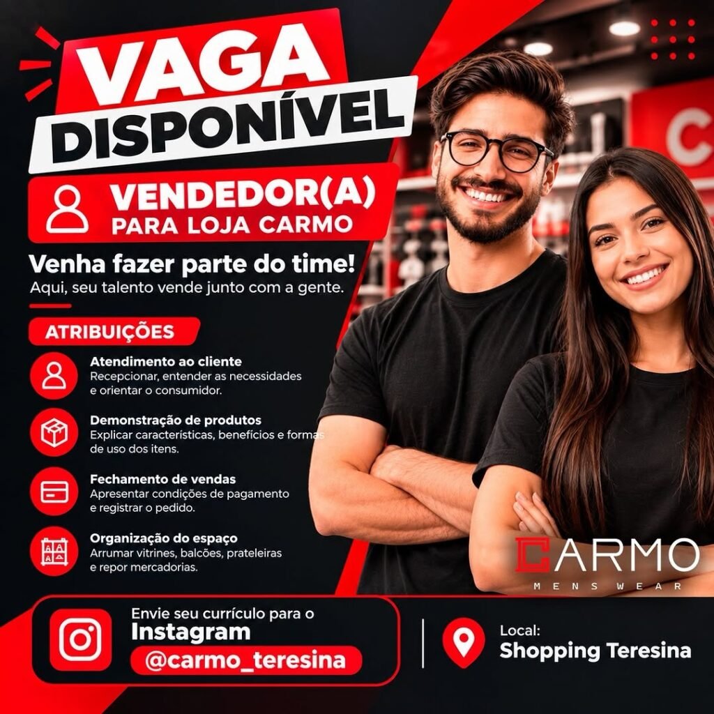 Vaga de emprego para Vendedor(a)