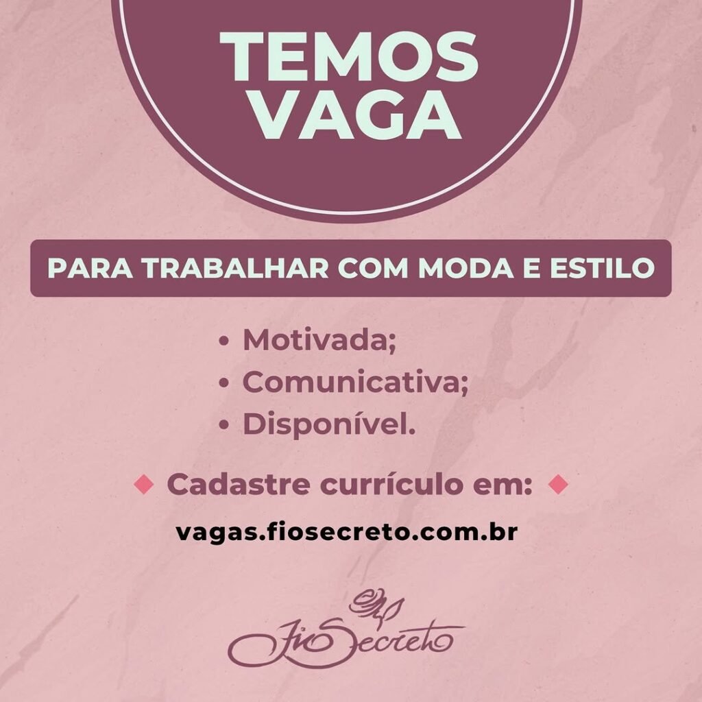 Vaga de emprego para Vendedora