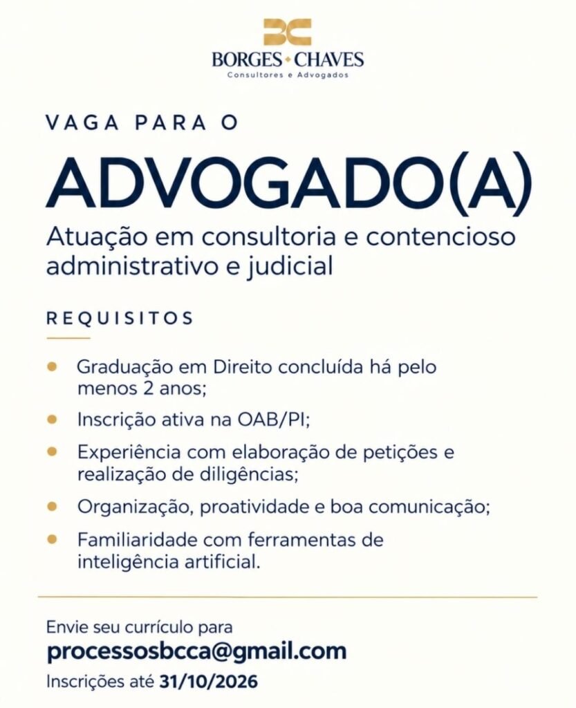 Vaga de emprego para Advogado(a)