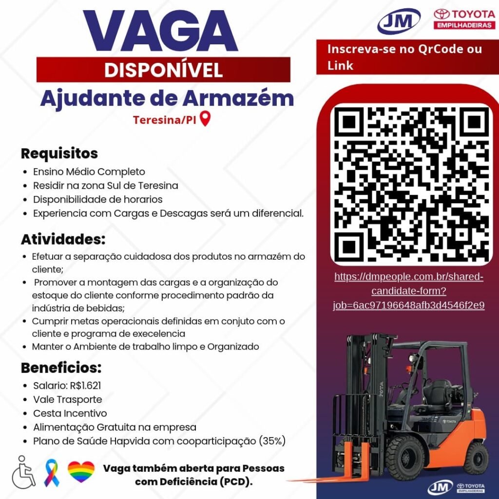 Vaga de emprego para Ajudante de Armazém
