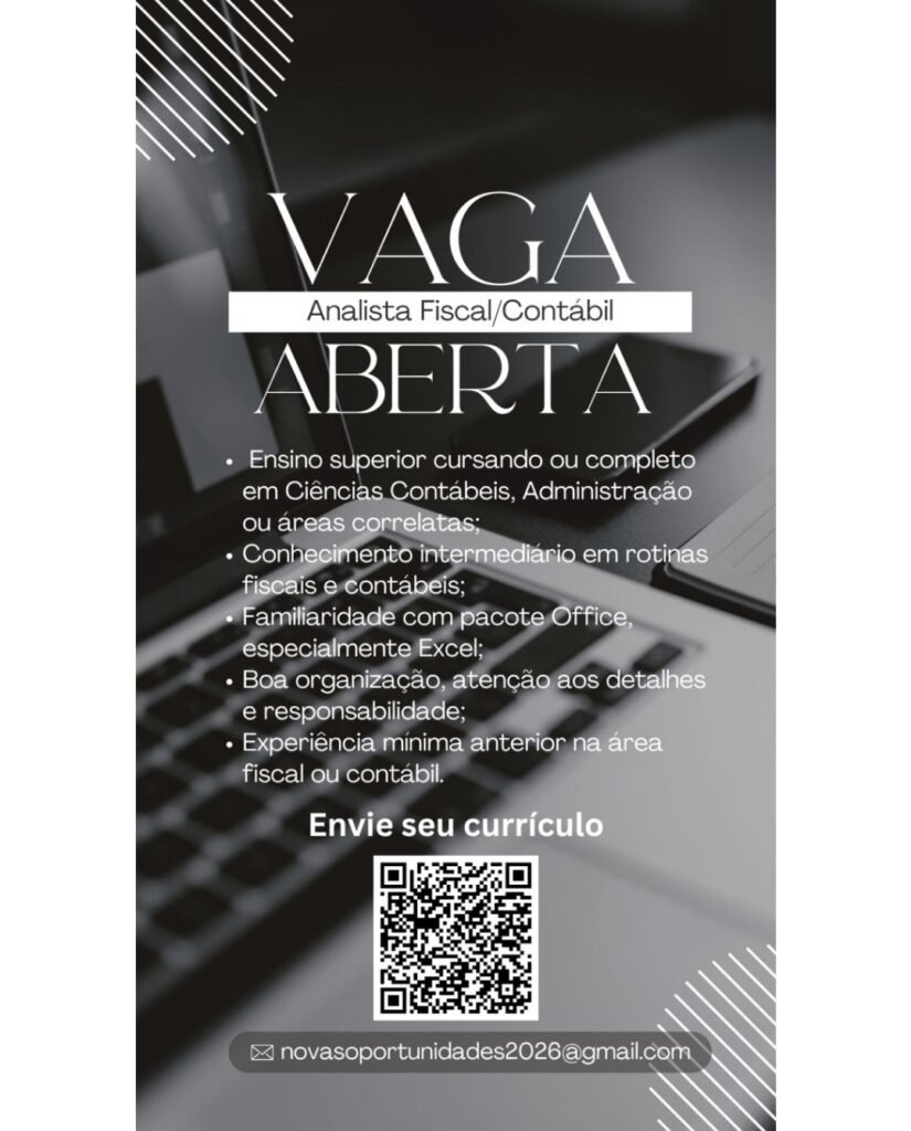 Vaga de emprego para Analista Fiscal/Contábil