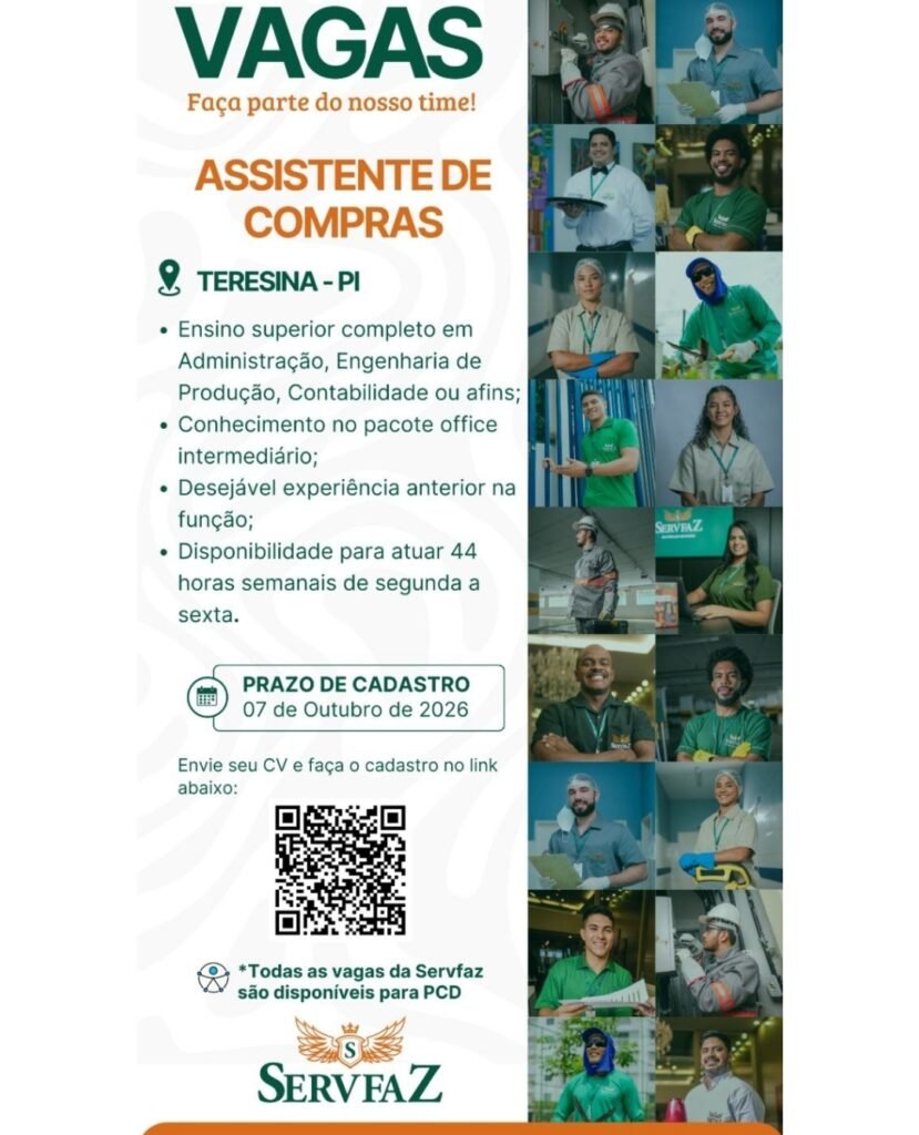 Vaga de emprego para Assistente de Compras