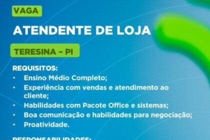 Vaga de emprego para Atendente de Loja