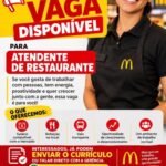 Vaga de emprego para Atendente de Restaurante