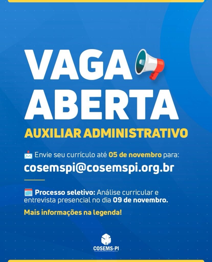 Vaga de emprego para Auxiliar Administrativo