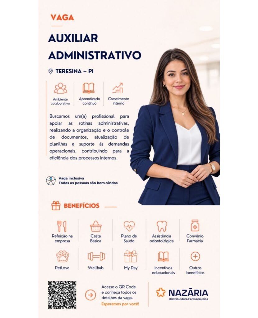 Vaga de emprego para Auxiliar Administrativo
