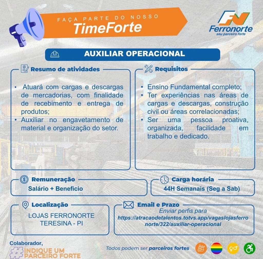 Vaga de emprego para Auxiliar Operacional