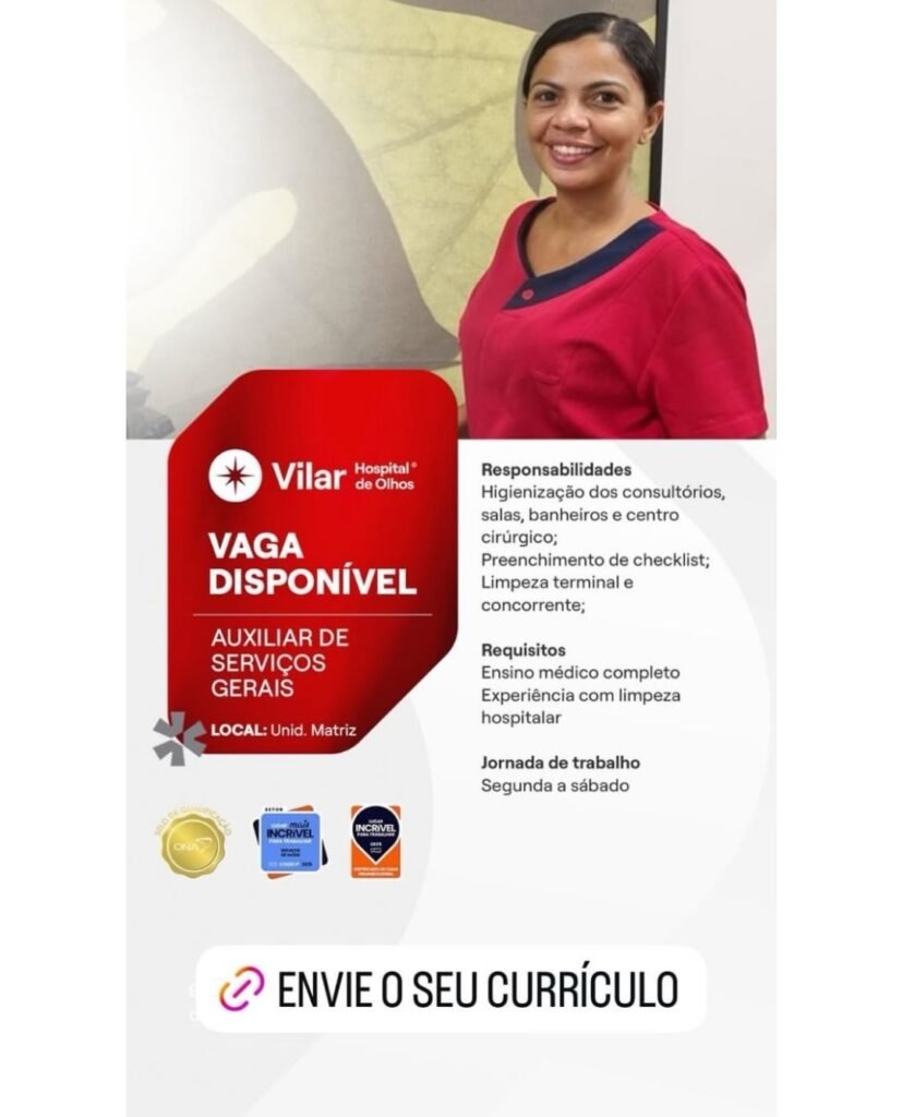 Vaga de emprego para Auxiliar de Serviços Gerais