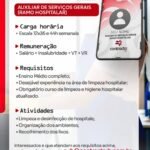Vaga de emprego para Auxiliar de Serviços Gerais