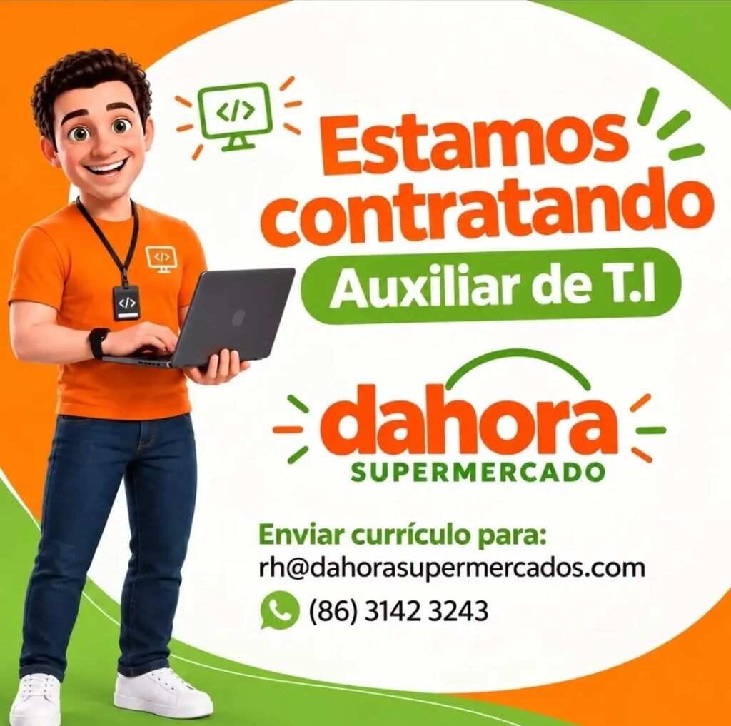Vaga de emprego para Auxiliar de T.I