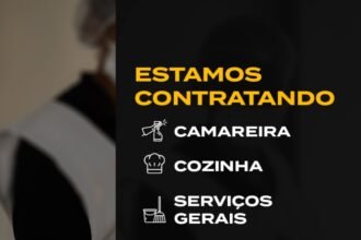 Vagas de emprego para Camareira, Cozinha e Serviços Gerais