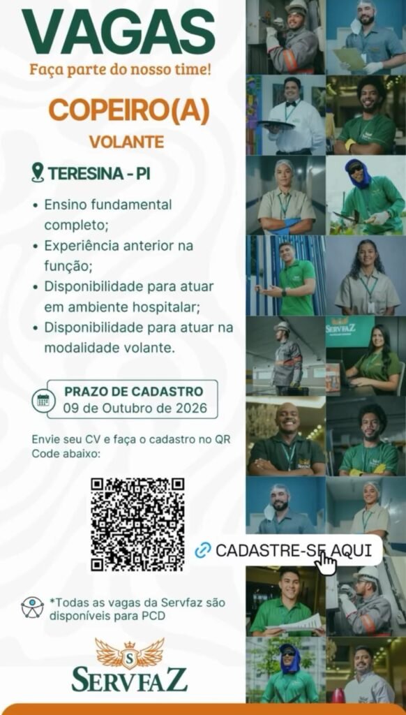 Vaga de emprego para Copeiro(a)