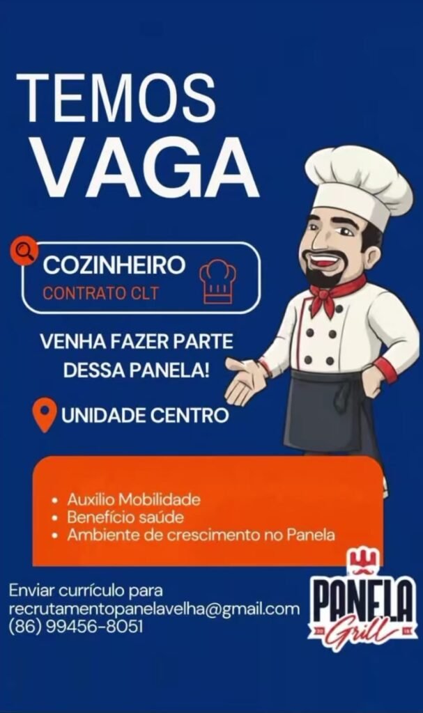 Vaga de emprego para Cozinheiro