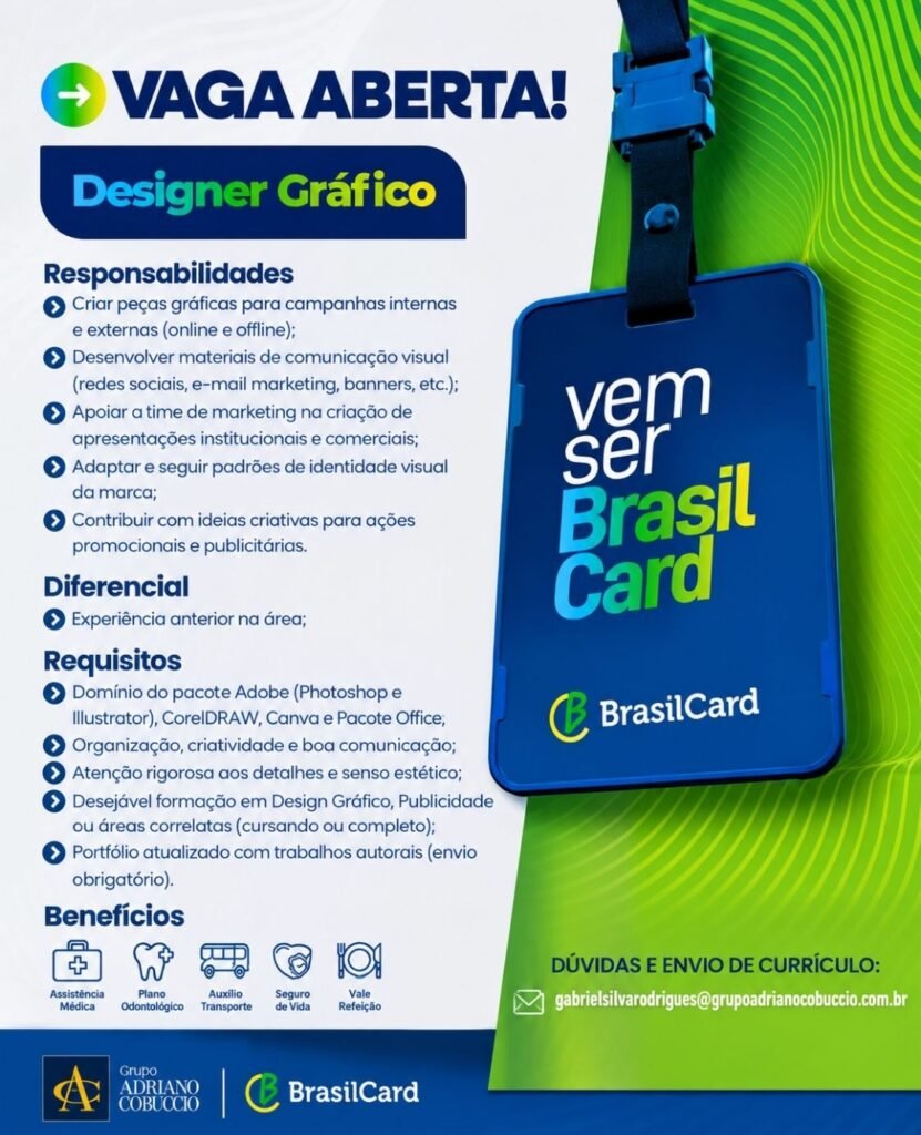 Vaga de emprego para Designer Gráfico