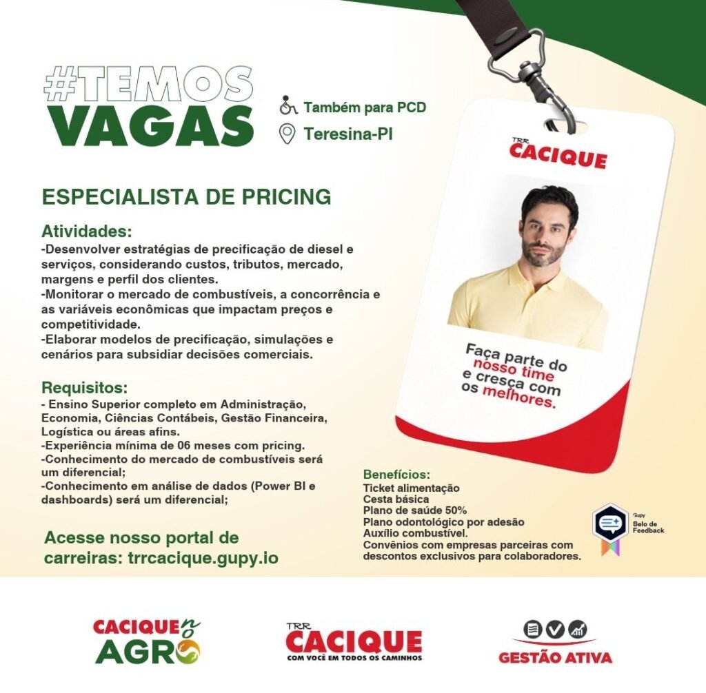Vaga de emprego para Especialista de Pricing
