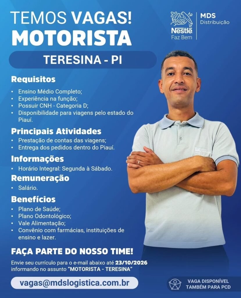 Vaga de emprego para Motorista