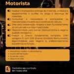 Vaga de emprego para Motorista
