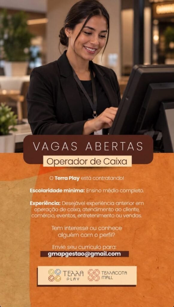 Vaga de emprego para Operador de Caixa