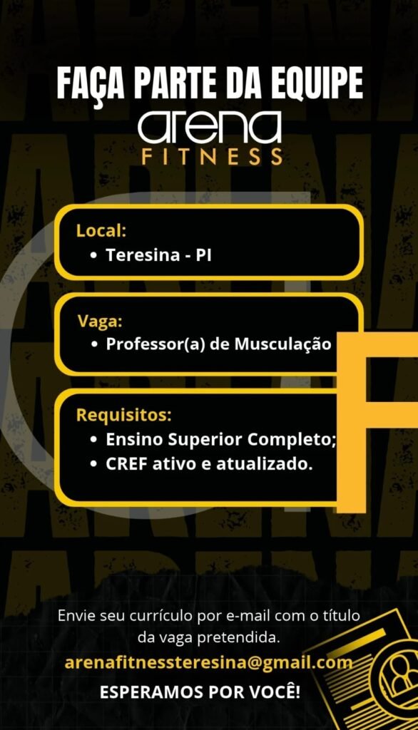 Vaga de emprego para Professor(a) de Musculação