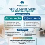 Vaga de emprego para Recepção/Call Center