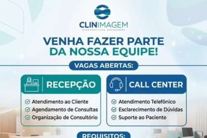 Vaga de emprego para Recepção/Call Center