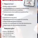 Vaga de emprego para Recepcionista