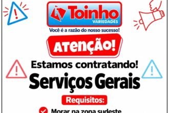 Vaga de emprego para Serviços Gerais