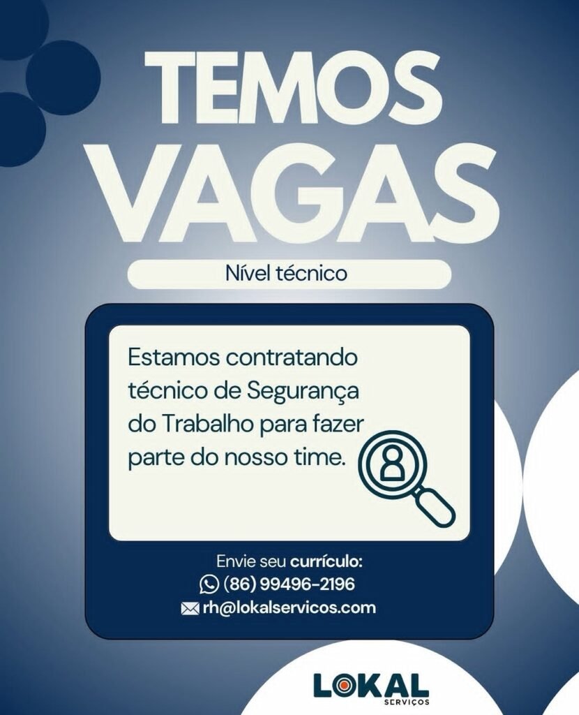 Vaga de emprego para Técnico de Segurança do Trabalho