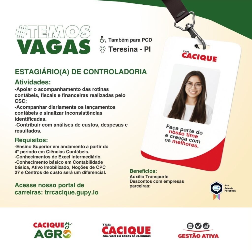 Vaga de Estágio para Controladoria