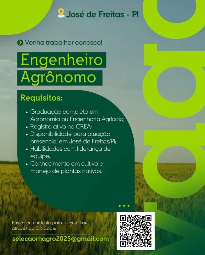 Vaga de emprego para Engenheiro Agrônomo em José de Freitas