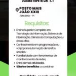 Vaga de emprego para Assistente de T.I