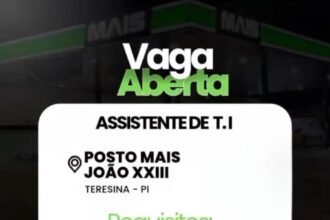 Vaga de emprego para Assistente de T.I