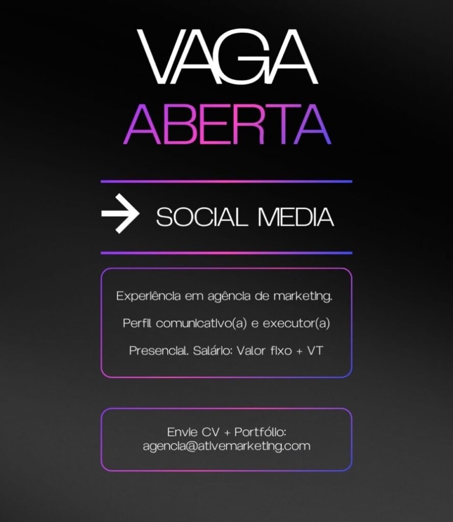 Vaga para Social Media em Teresina